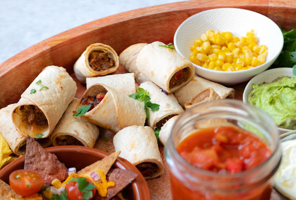 Mini taquitorolletjes met gehakt