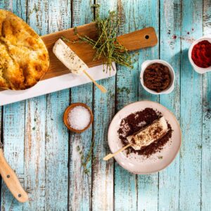 Halloumi met koffierub van de BBQ