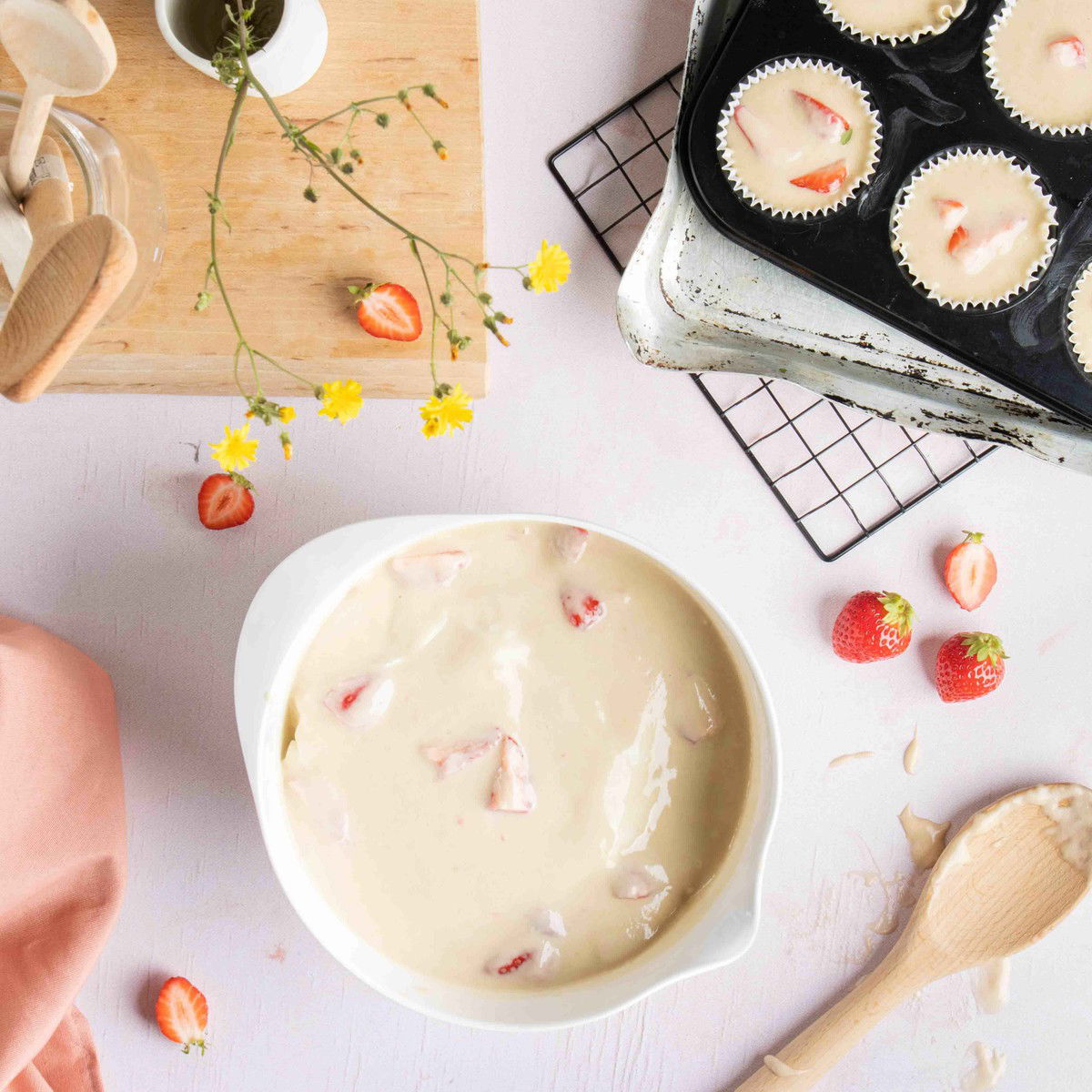 Aardbei crumble muffins