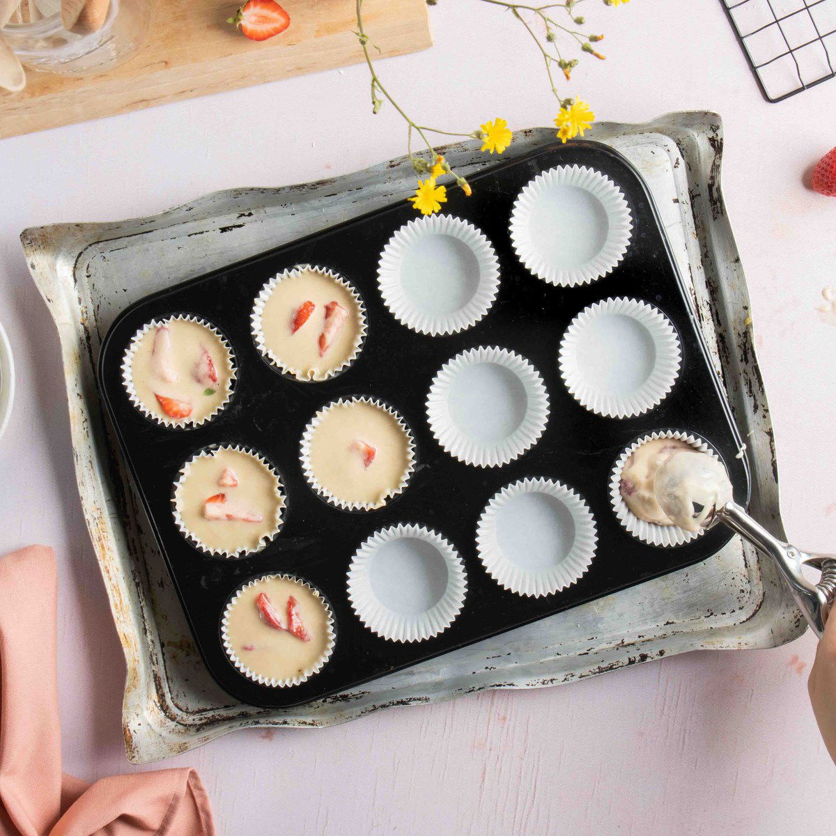 Aardbei crumble muffins