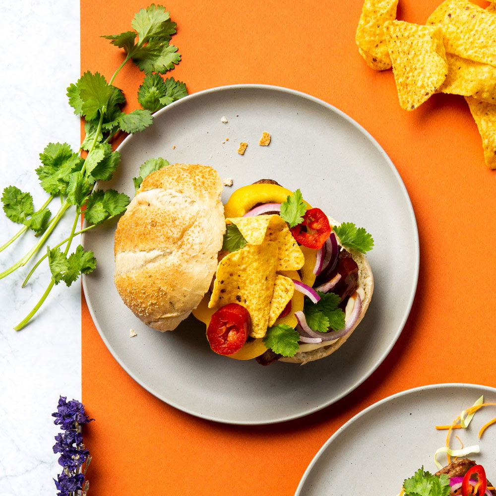 Frikandelburger Tex-Mex style