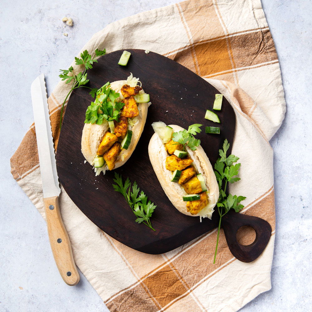 Broodje kruidige kip