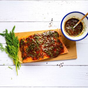 Zalm op een rookplank