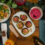 Groente torentje met halloumi en rode bieten spread