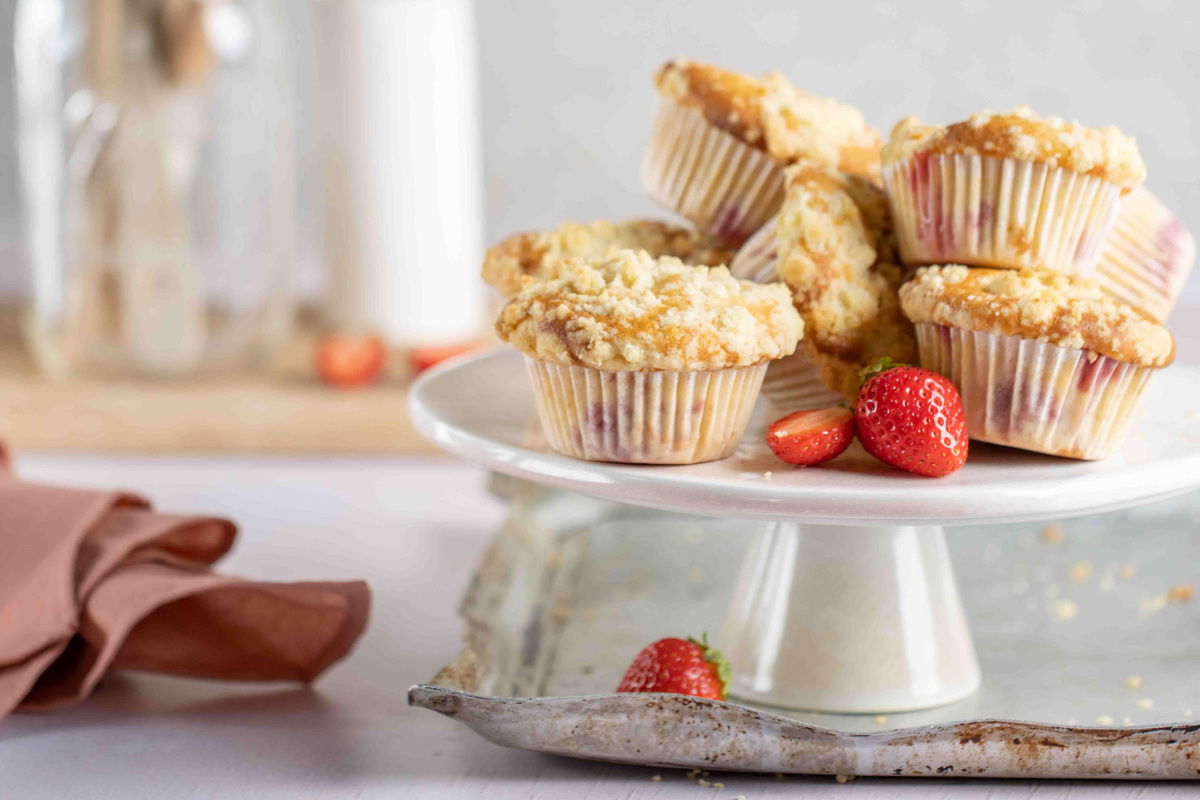 Aardbei Crumble Muffins