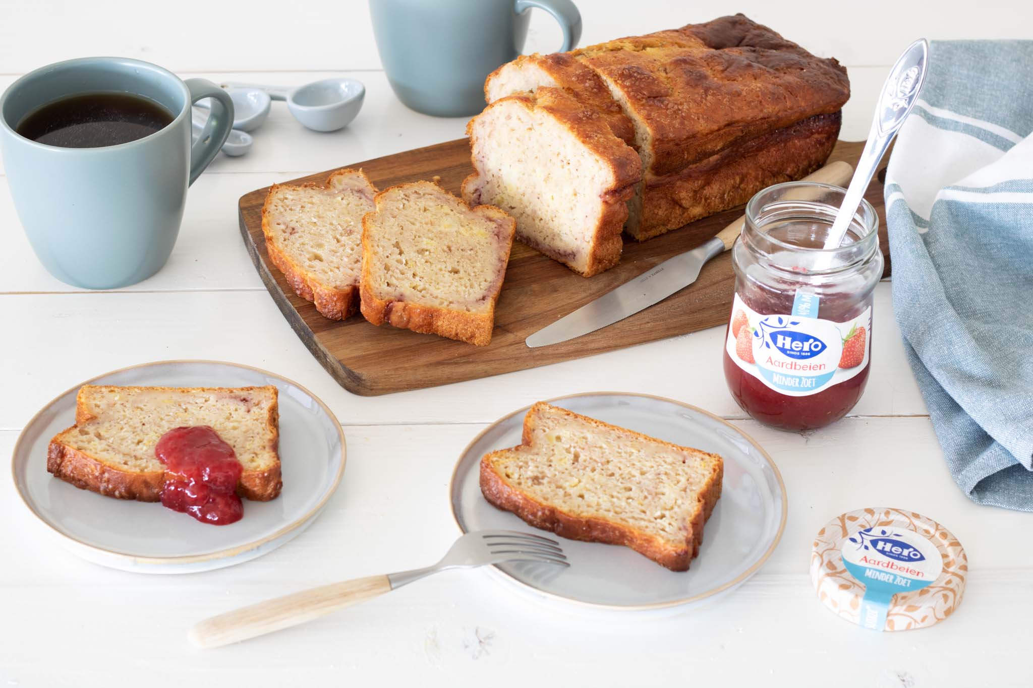 Aardbeien Bananenbrood