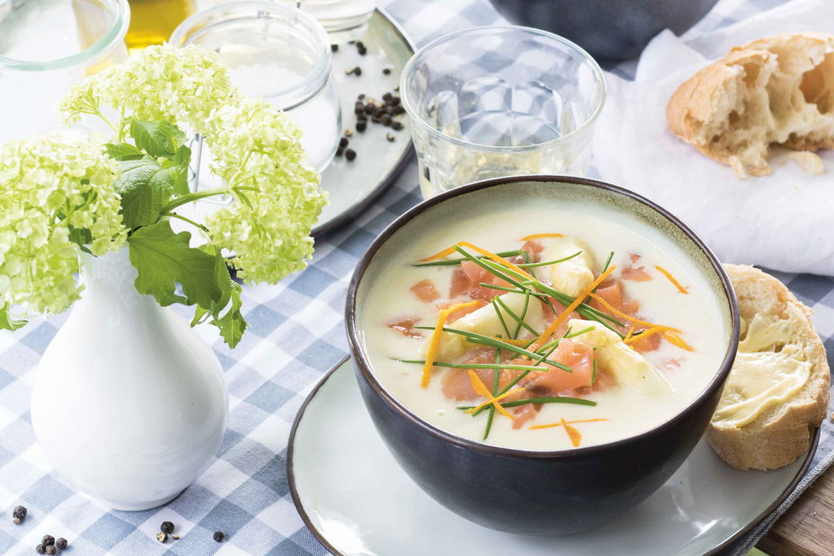 Aspergesoep Met Zalm Mascarpone