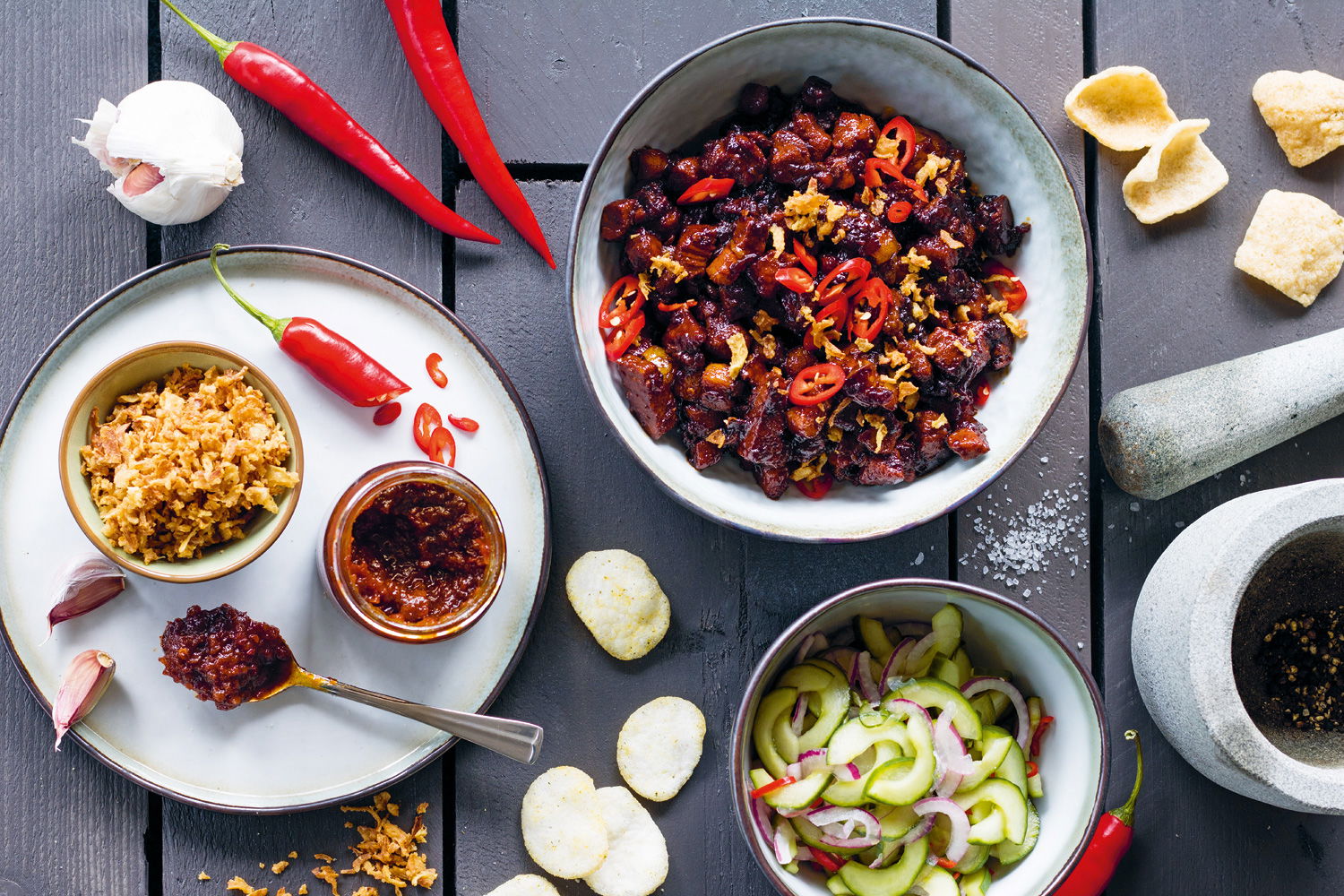 Babi Ketjap Met Zoetzure Komkommer