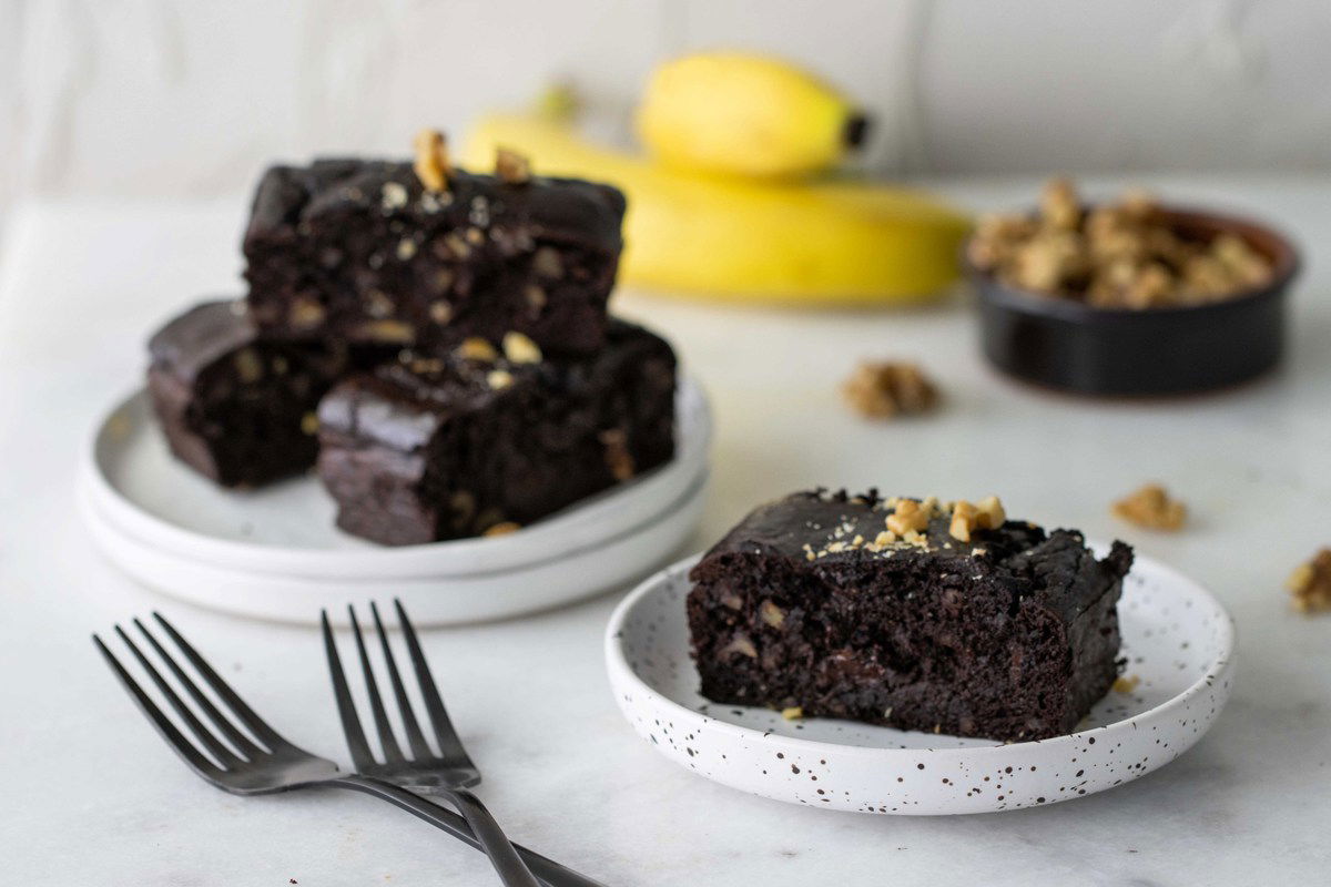 Bananenbrownie Met Walnoten