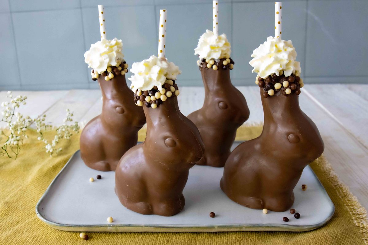 Banoffee Milkshake Uit Een Chocolade Paashaas