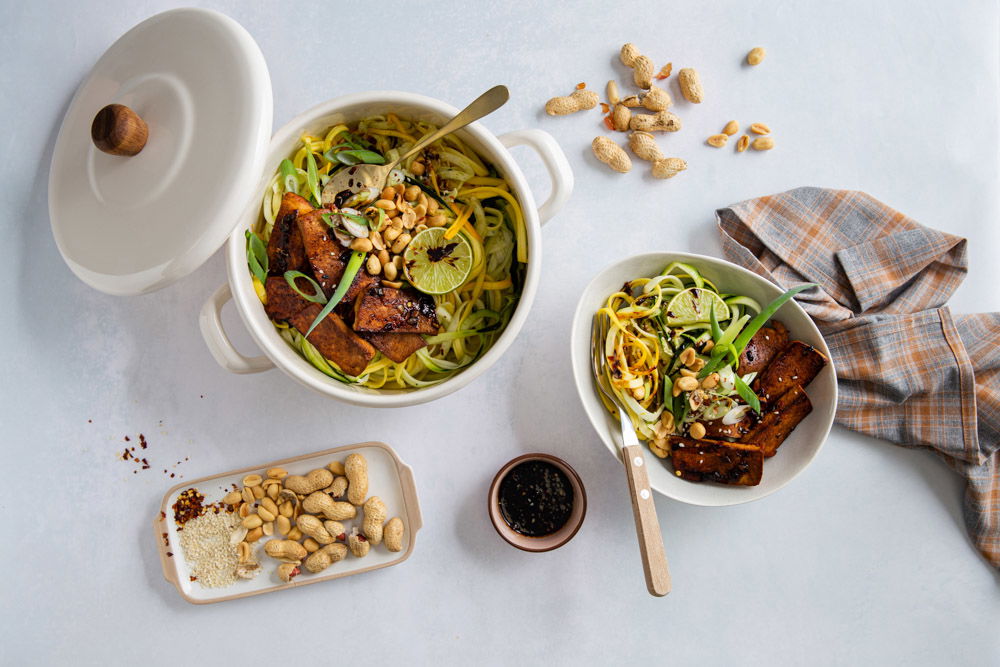 Chili Tofu Met Courgette Noedels
