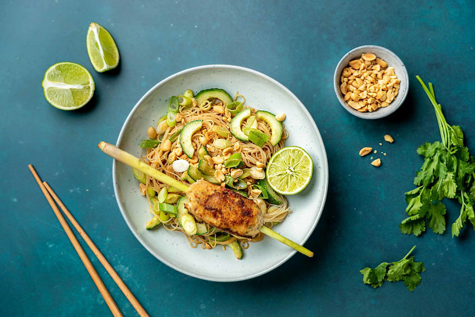 Citroengras Visspiesjes Met Noedelsalade