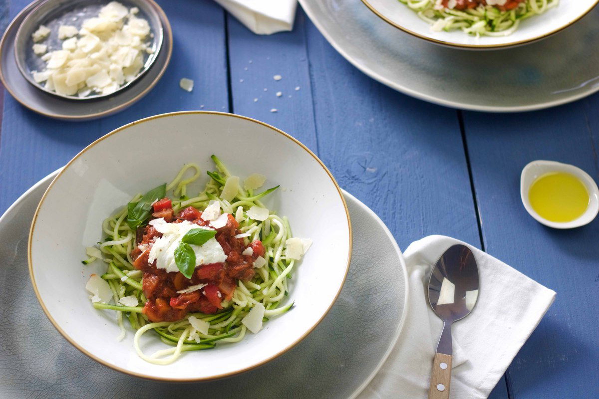 Courgetti Bolognese Met Burrata