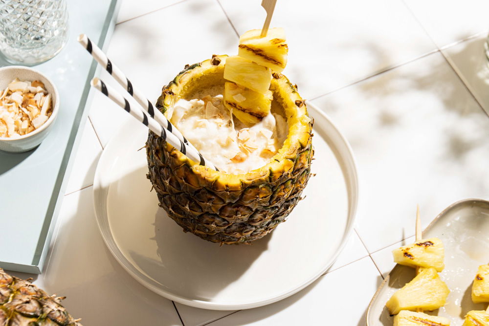 Frozen Pina Colada Bowl Met Gebakken Ananas