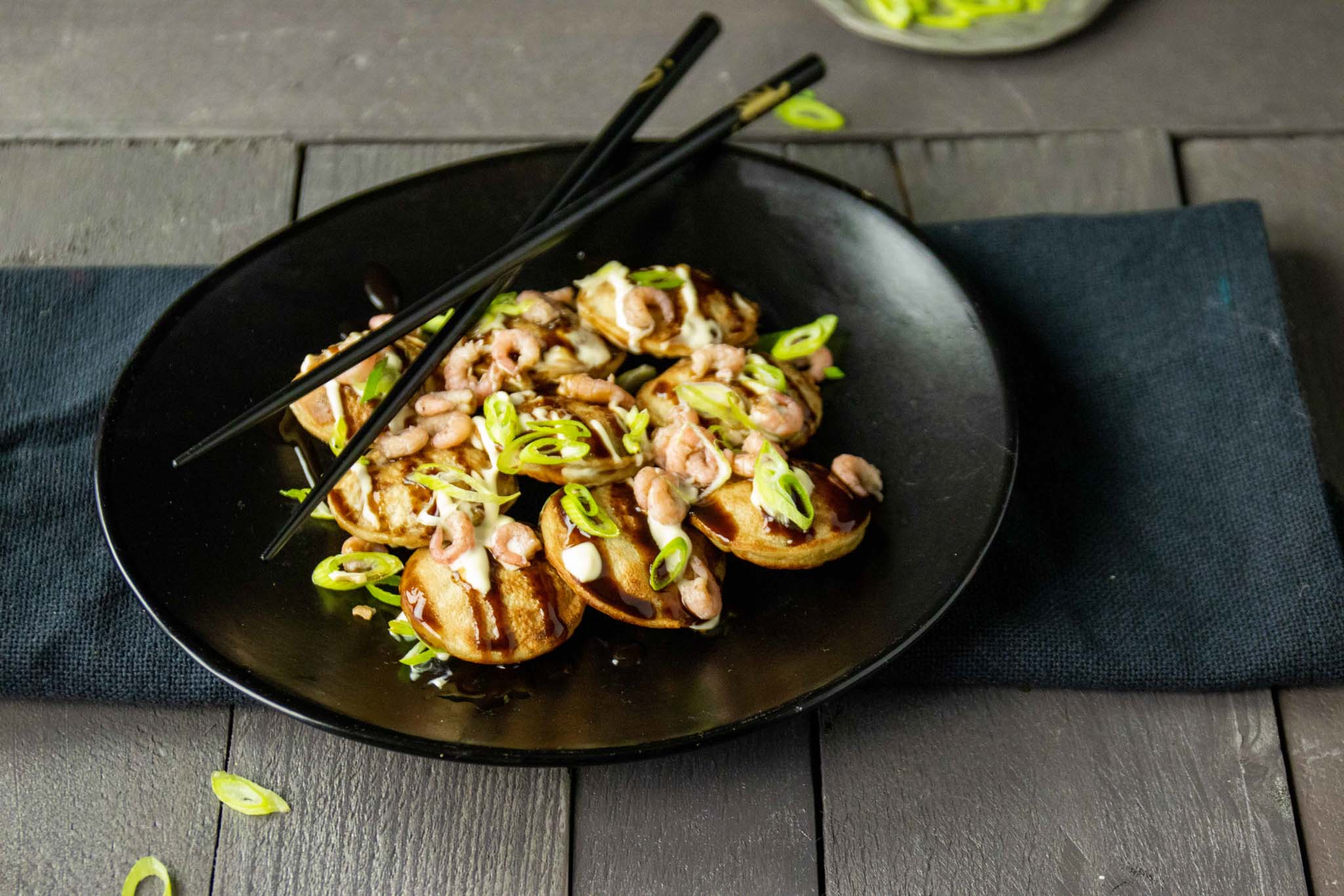 Garnalen Poffertjes Met Takoyaki Saus