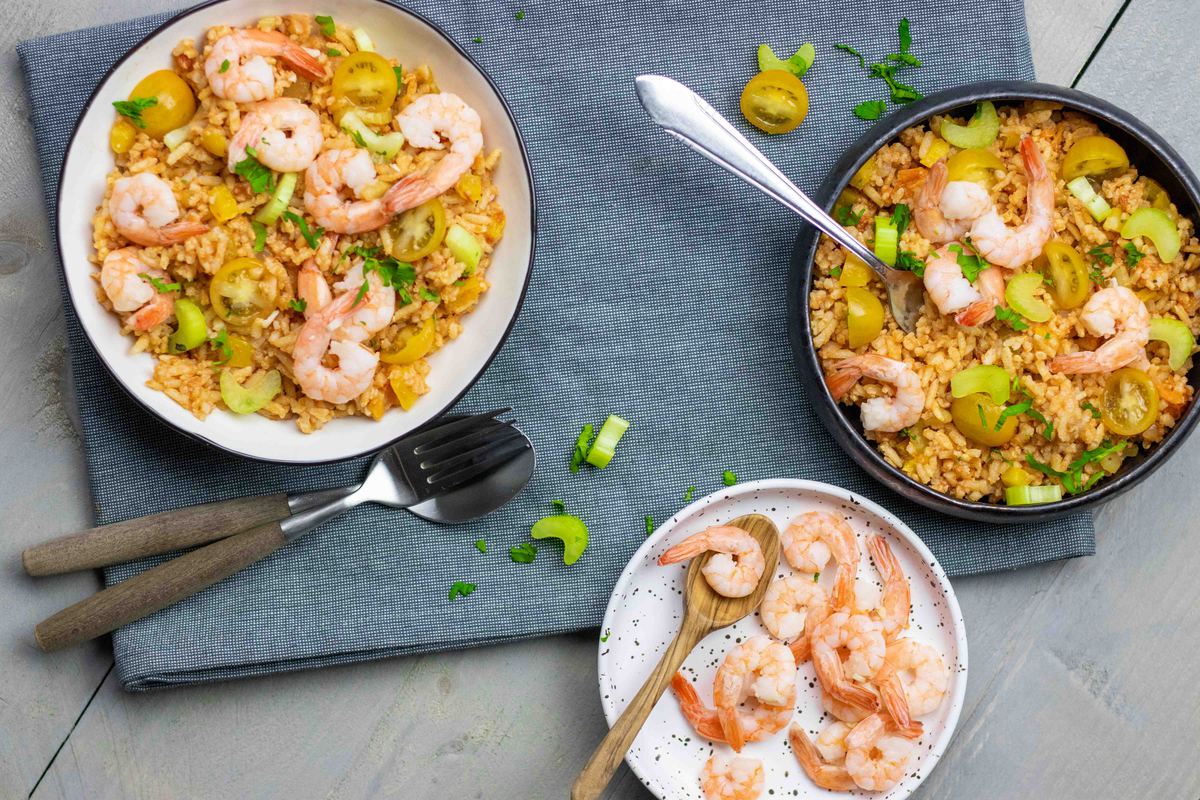 Gele Jambalaya Met Garnalen