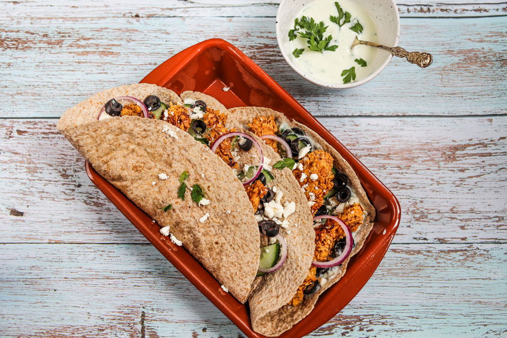 Griekse Wraps Met Krokante Kip