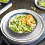 Groene parelcouscous met halloumi