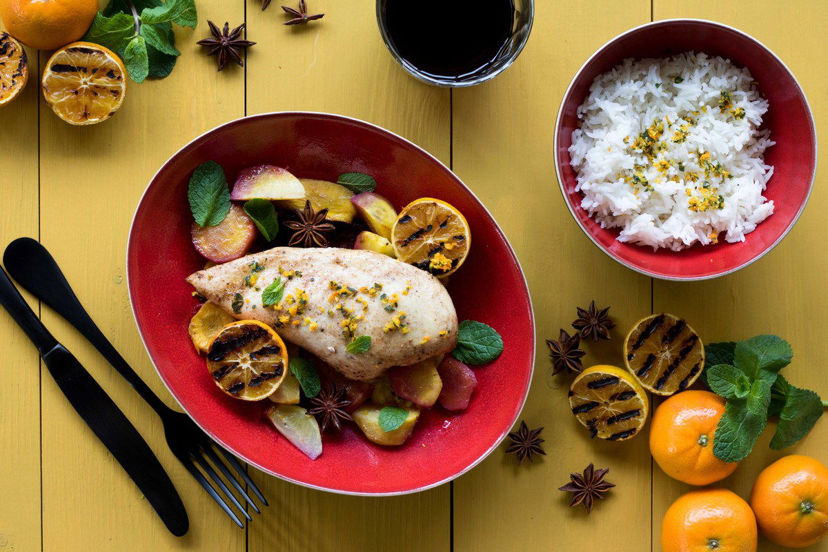 Kip Uit De Oven Met Wortel En Mandarijn