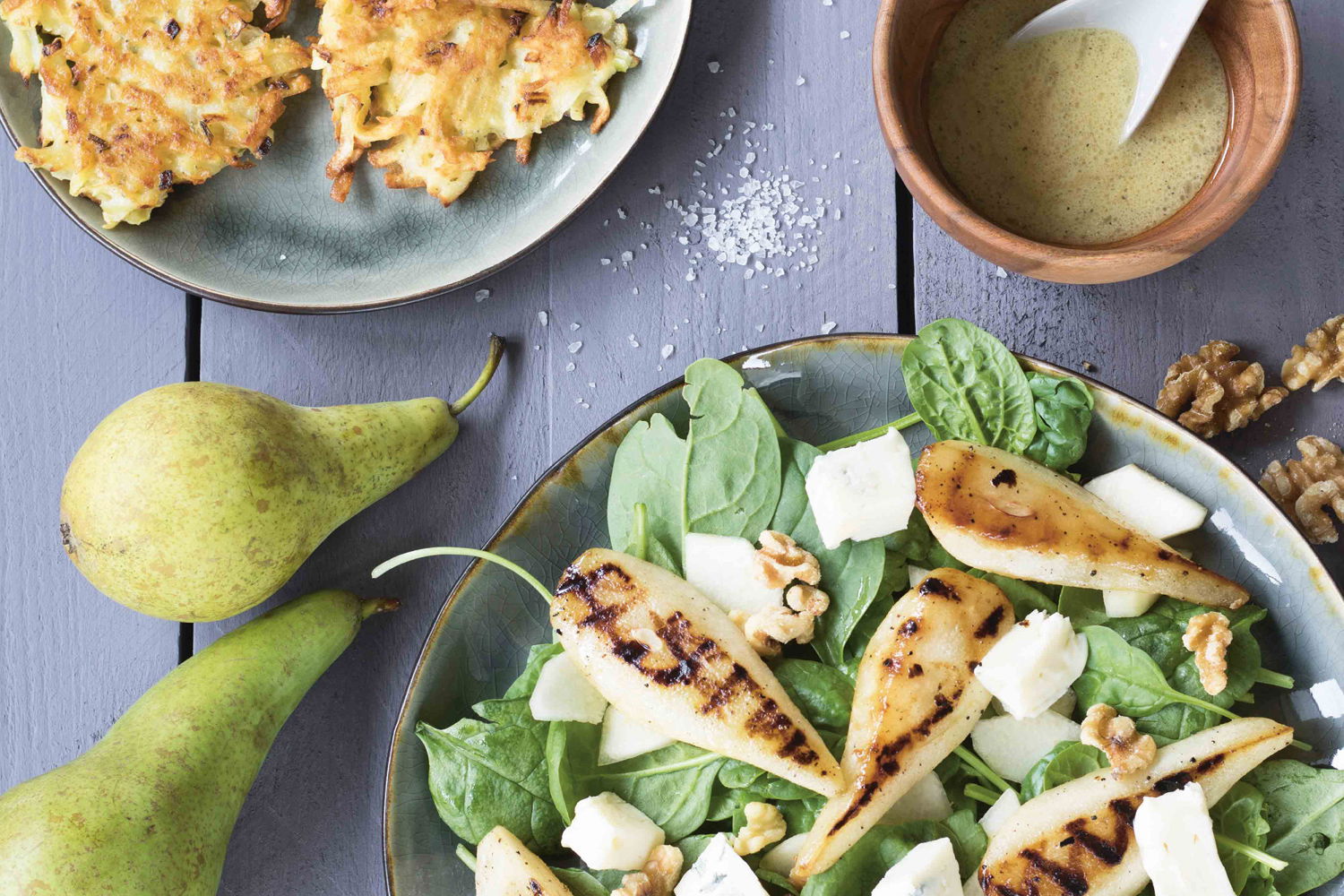 Krokante Aardappelrosti Met Peer Gorgonzola