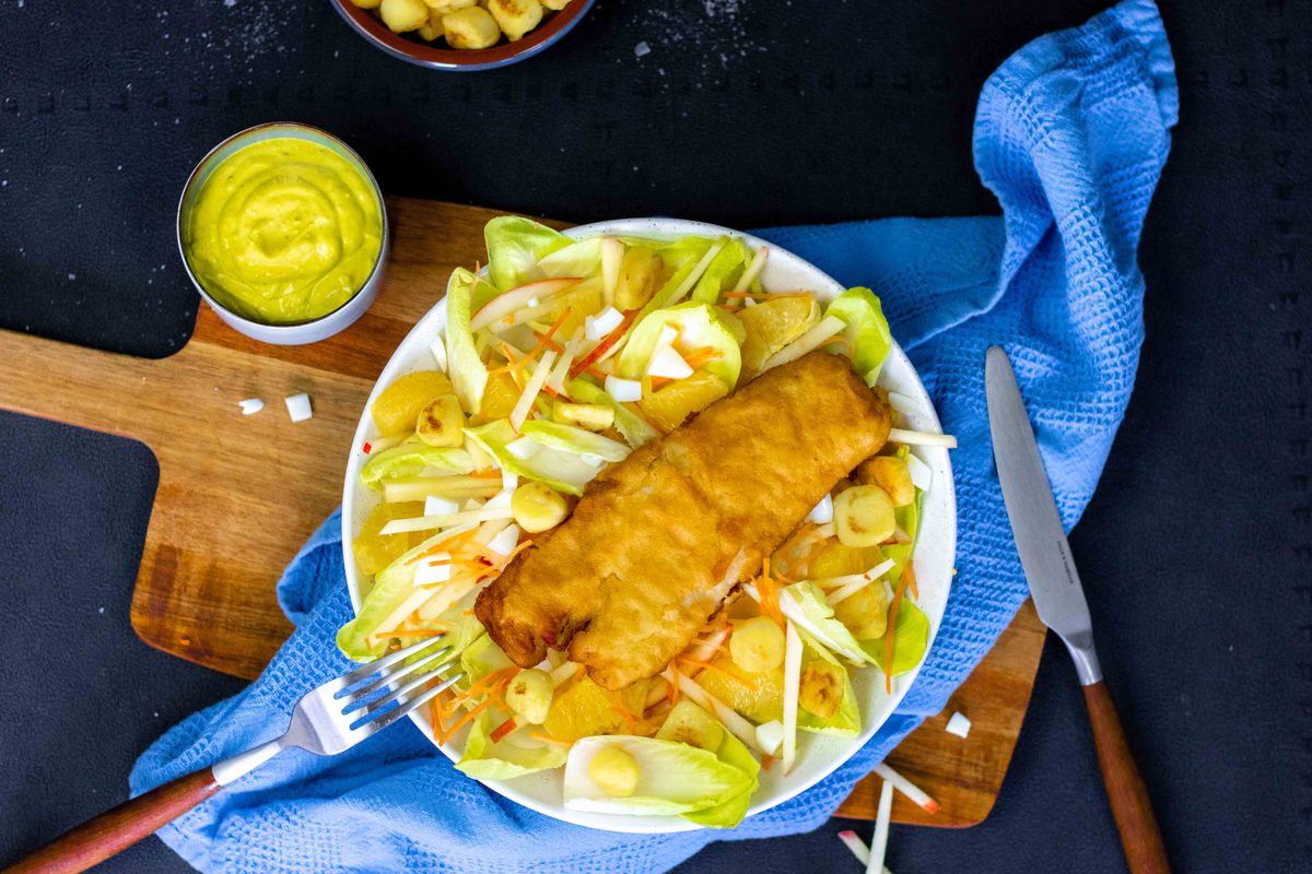 Lekkerbekje Met Witlof En Kerriesaus