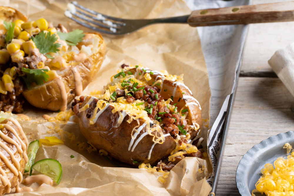 Loaded Potato Met Spekjes En Cheddar