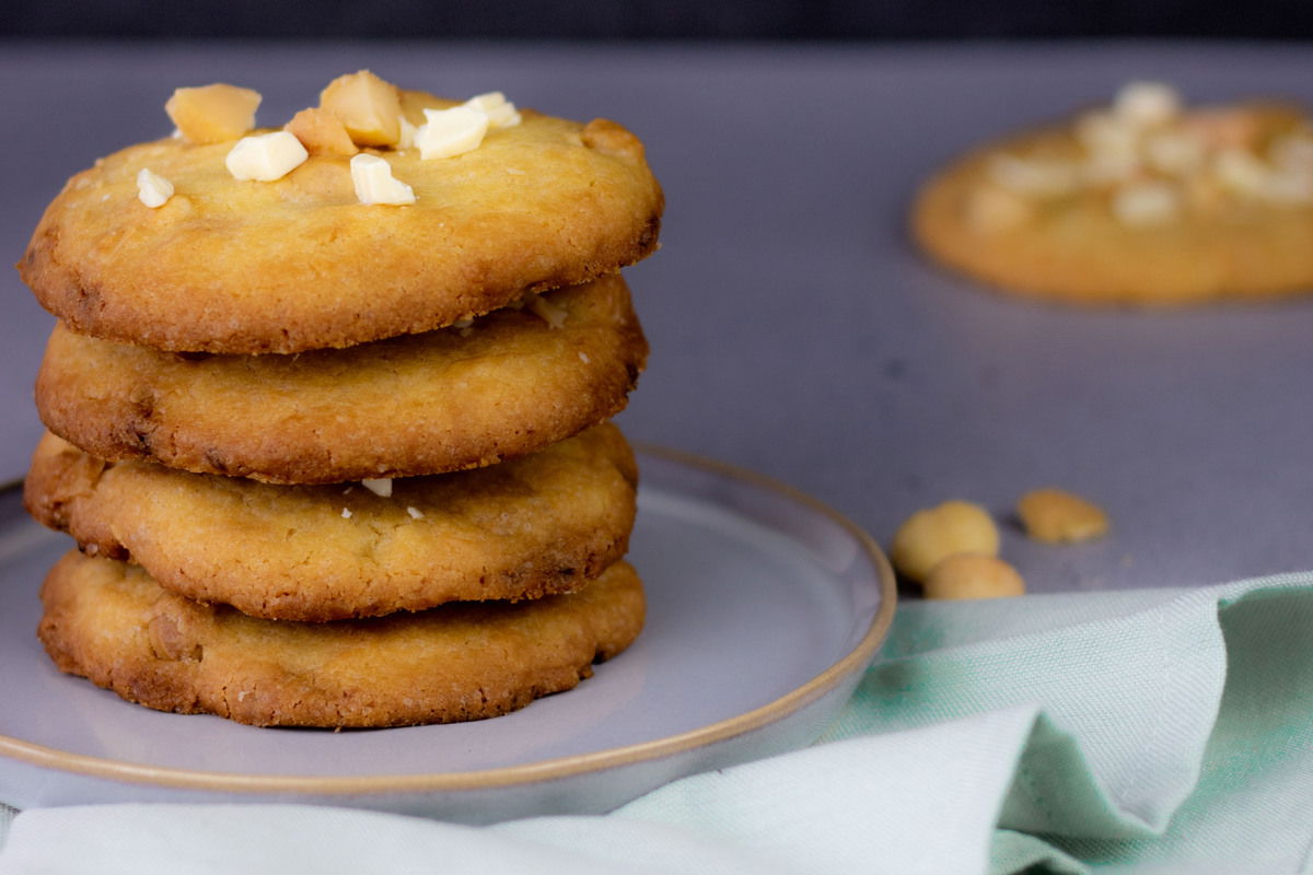 Macadamia Koeken Met Witte Chocolade