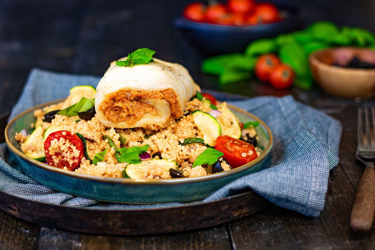 Mediterrane Pangasiusrolletjes Met Tomatencouscous