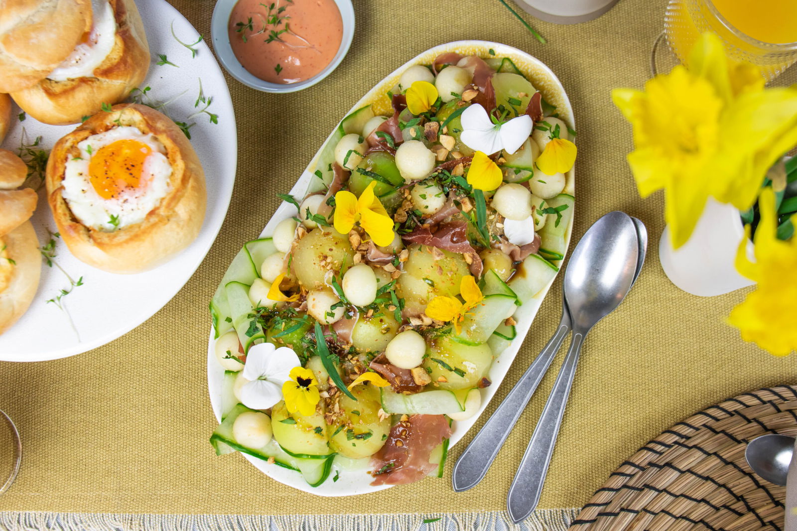 Meloensalade Met Peer En Rauwe Ham