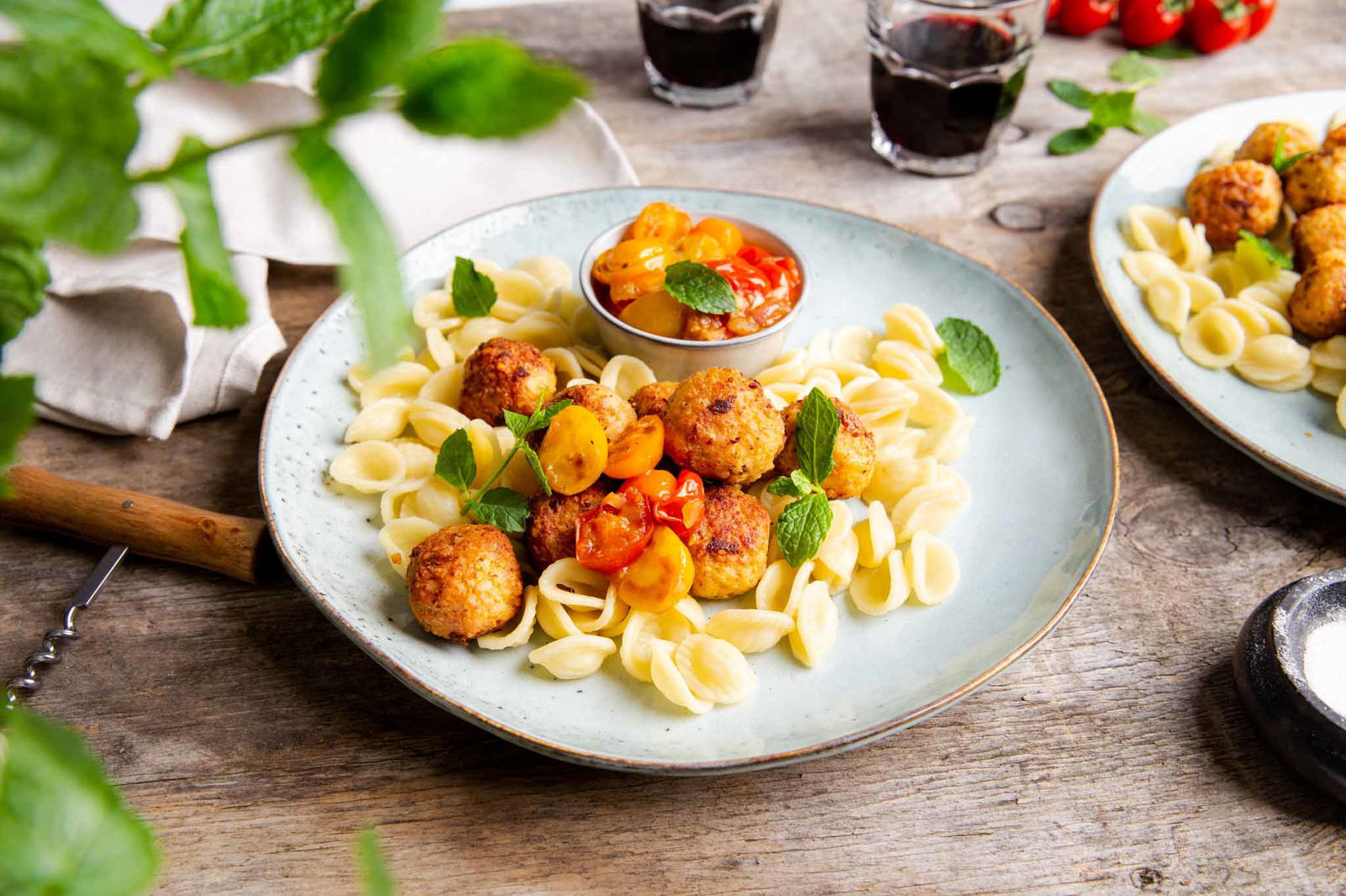 Orecchiette Pasta Met Harissa Kipgehaktballetjes