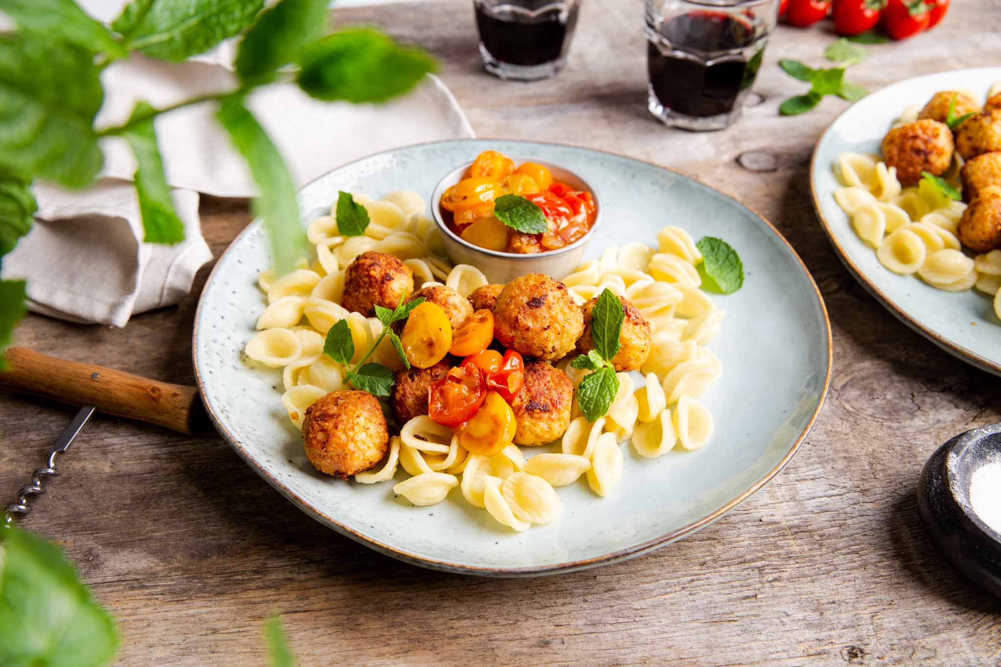 Orecchiette Pasta Met Harissa Kipgehaktballetjes