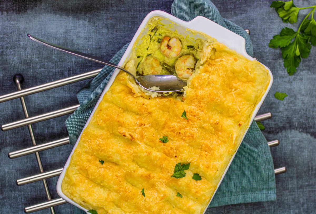 Ovenschotel Met Garnalen Appel En Boontjes