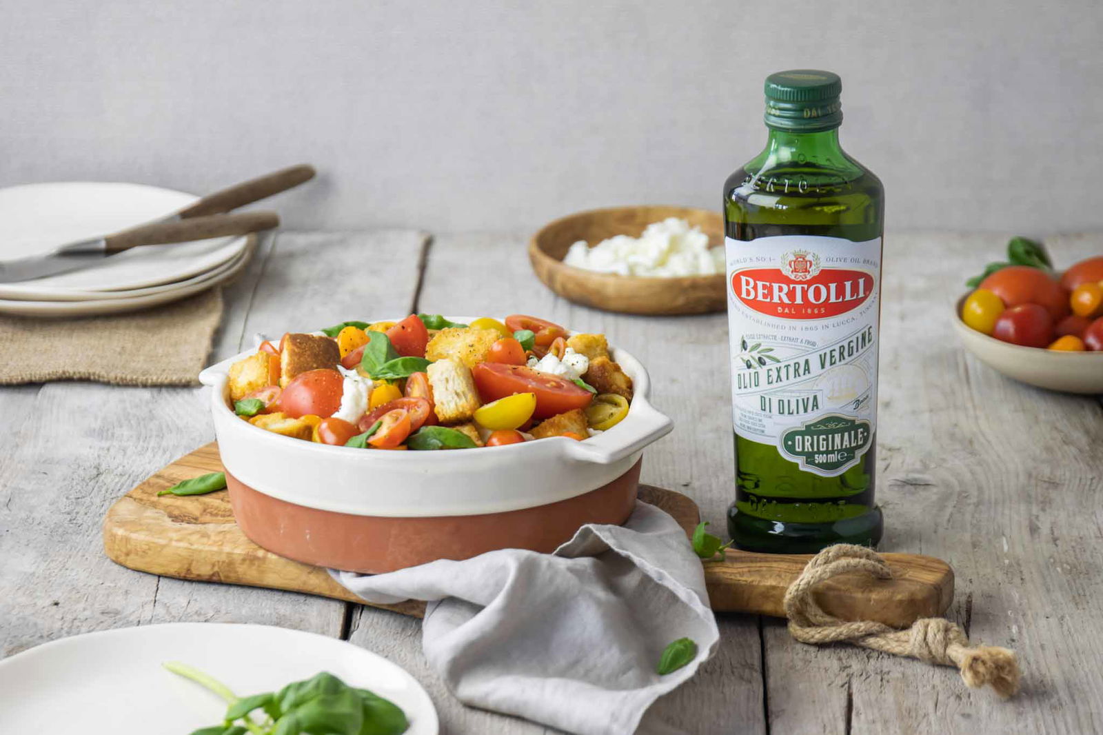 Panzanella Salade Met Zelfgemaakte Vinaigrette