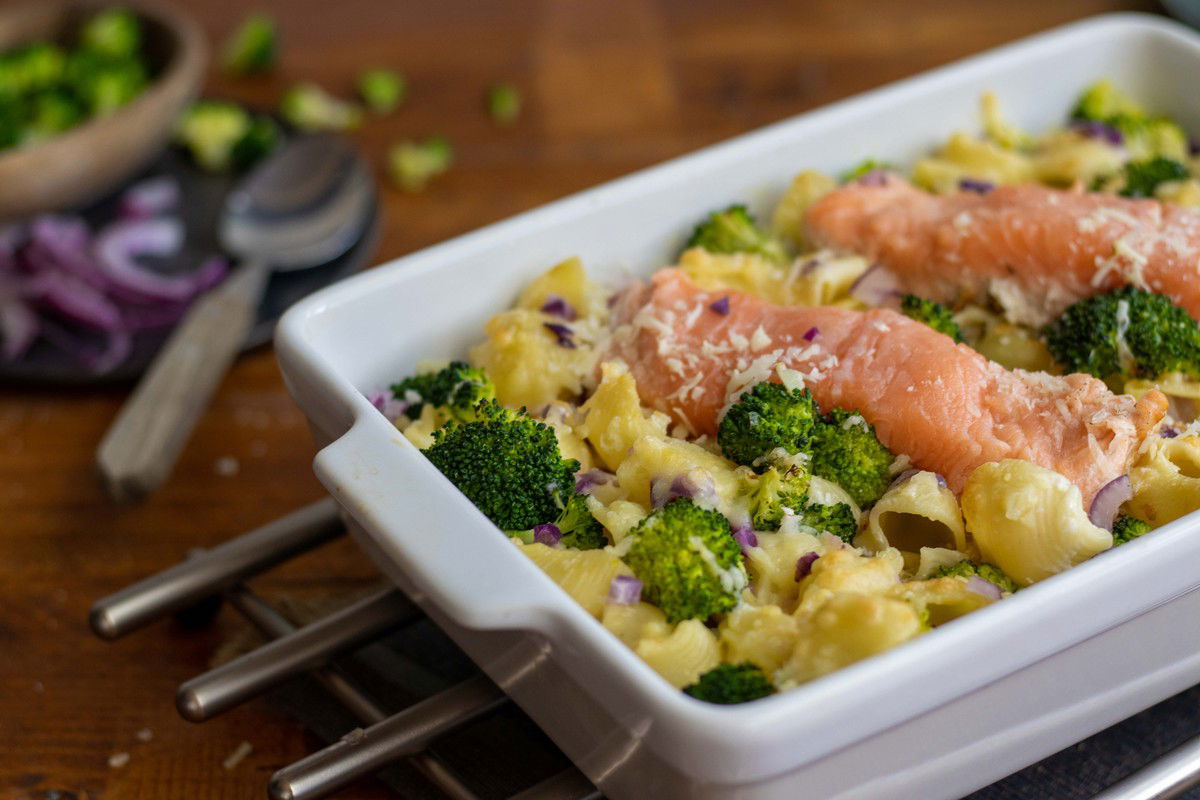 Pasta Ovenschotel Met Zalm En Broccoli