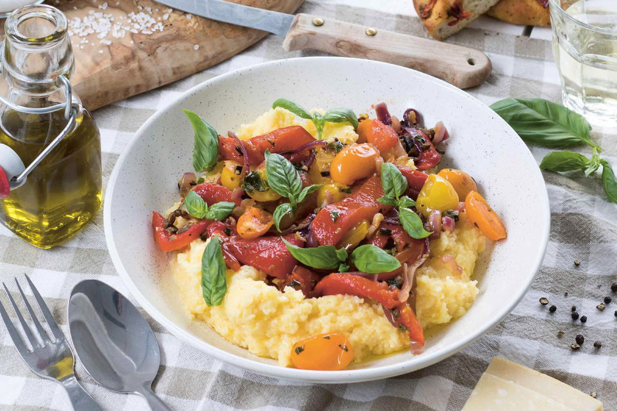 Polenta Peperonata Met Gegrilde Biefstuk