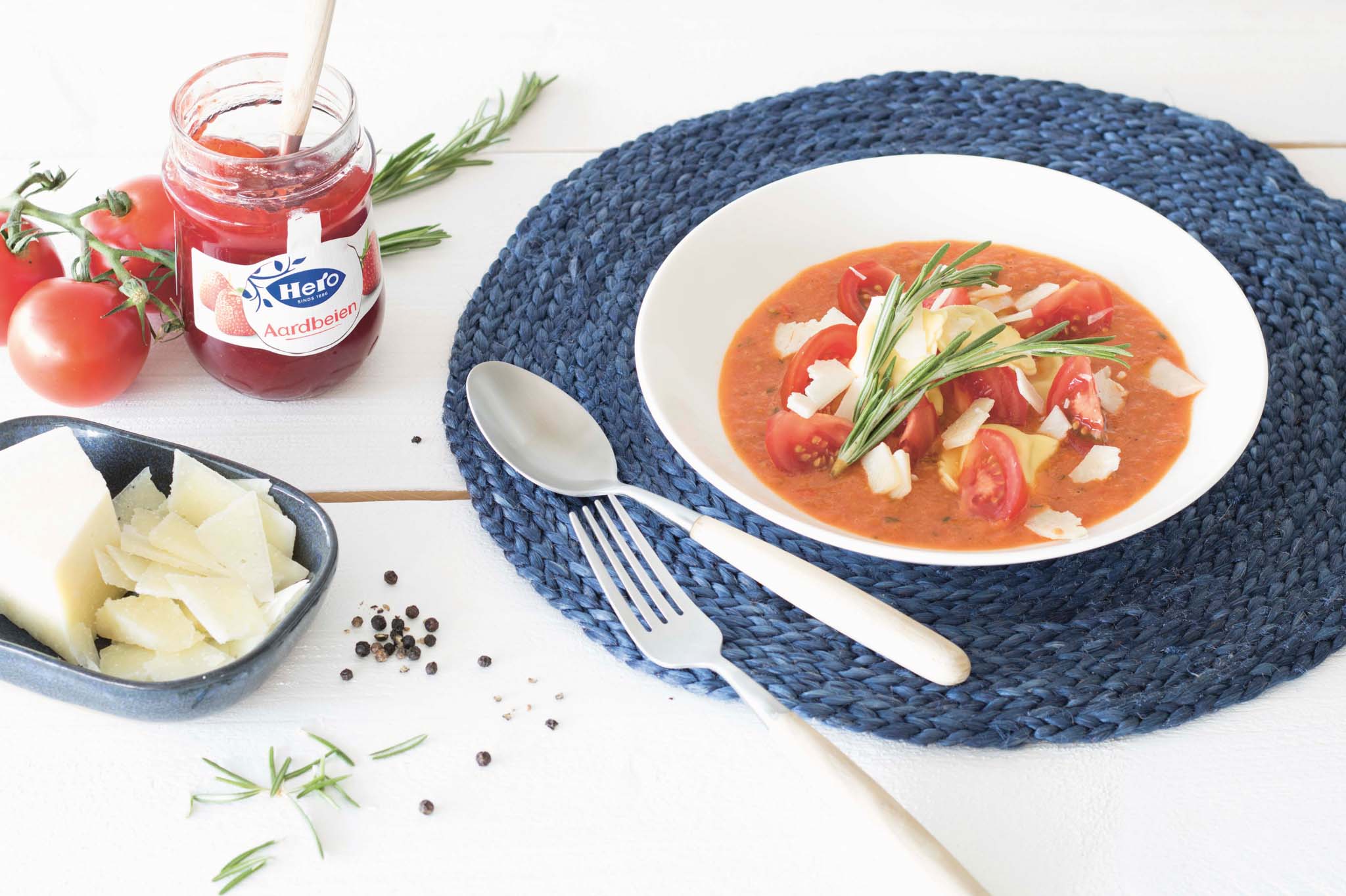 Ravioli Met Tomaten Aardbeiensaus