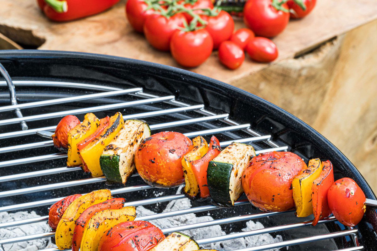 Regenboog Groentespiezen Van De Barbecue