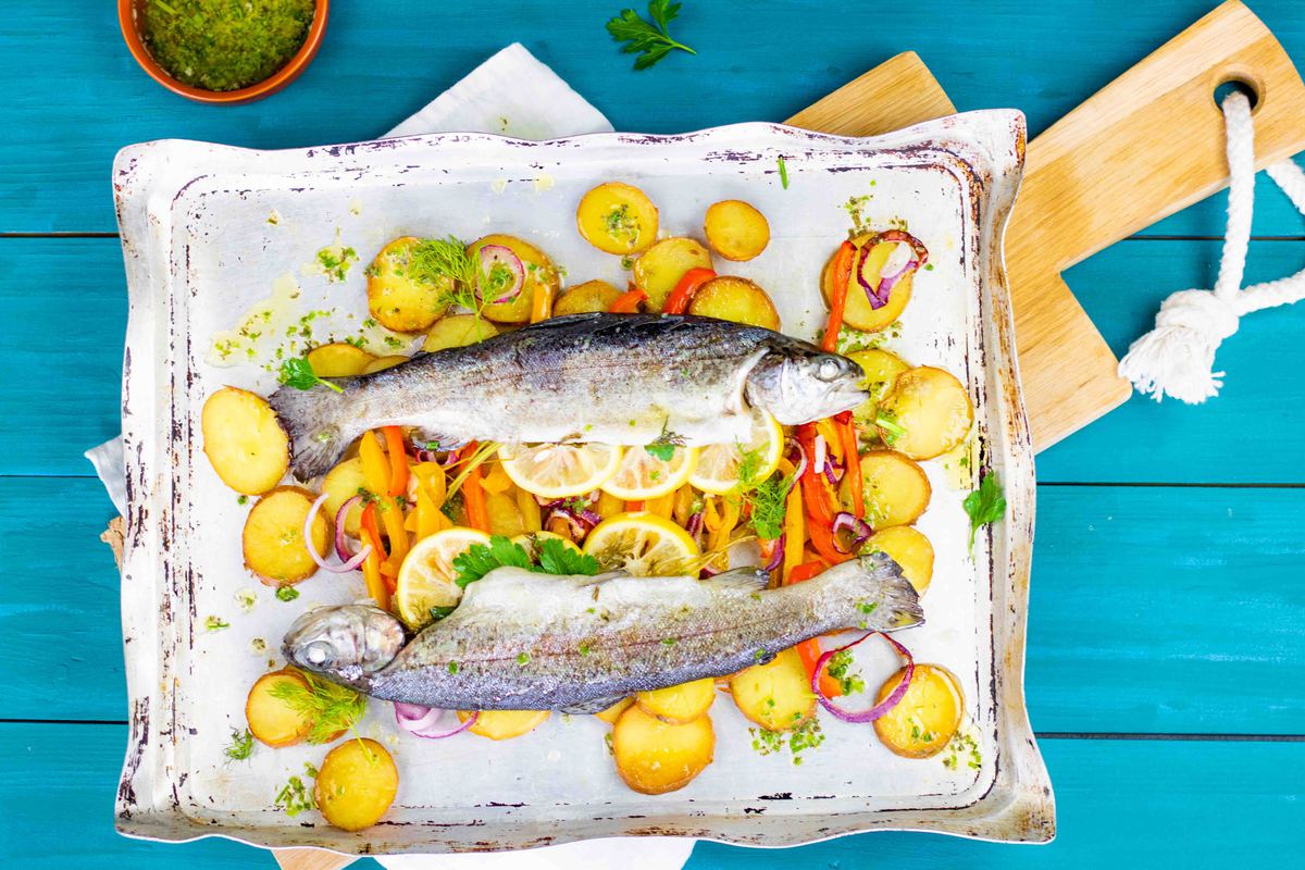 Regenboogforel Uit De Oven