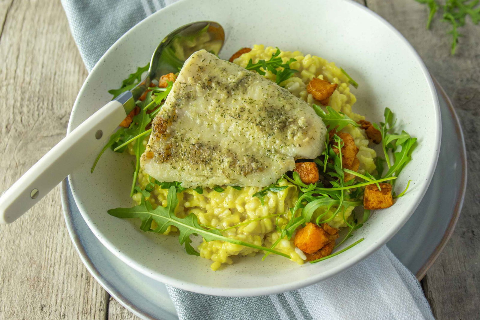 Risotto Met Pompoen En Pangasiusfilet