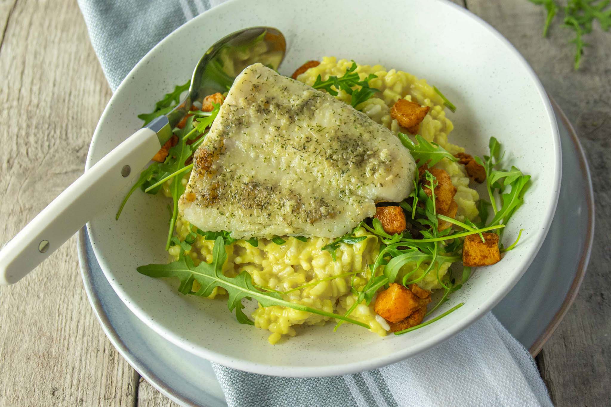 Risotto Met Pompoen En Pangasiusfilet