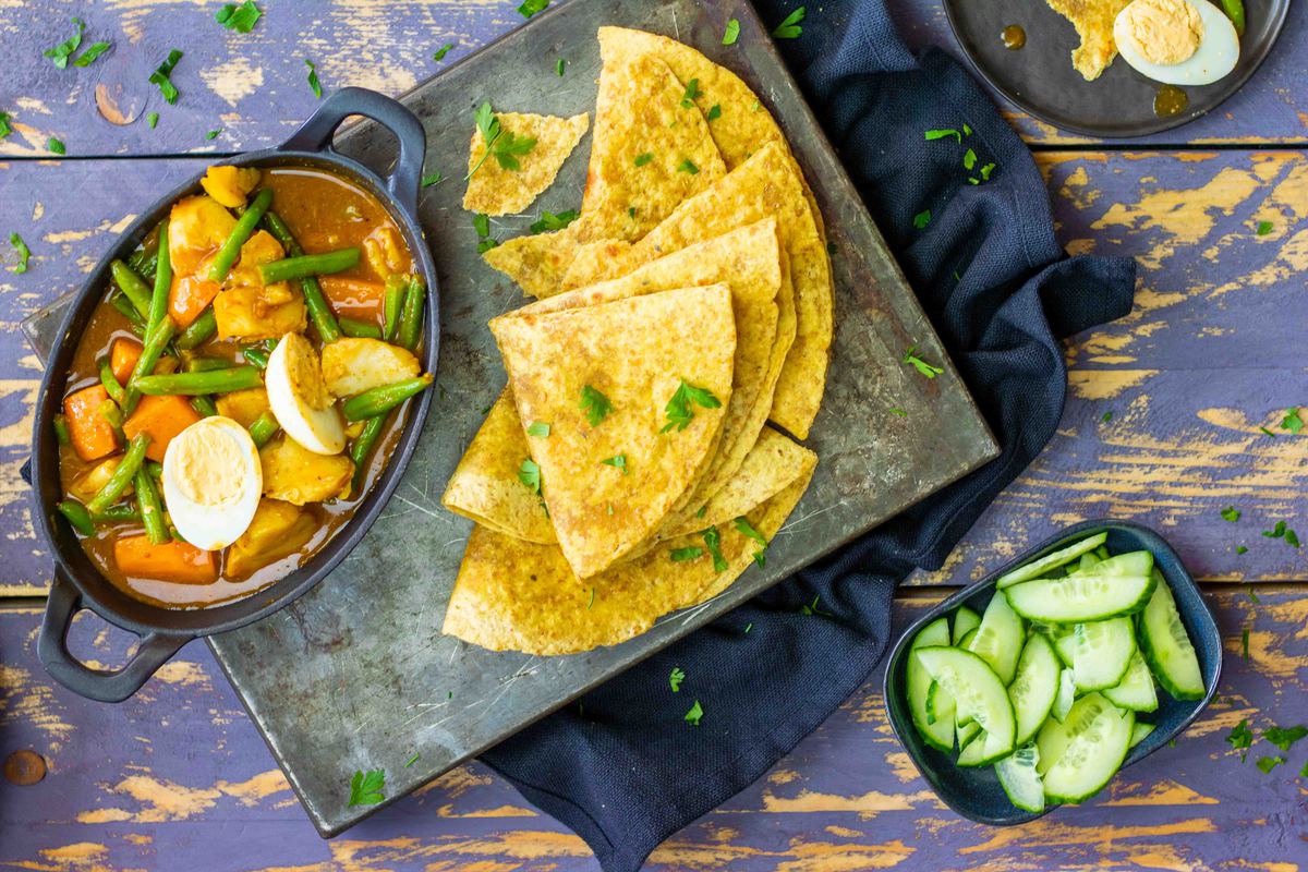 Rotivellen Met Witvis En Zoete Aardappel