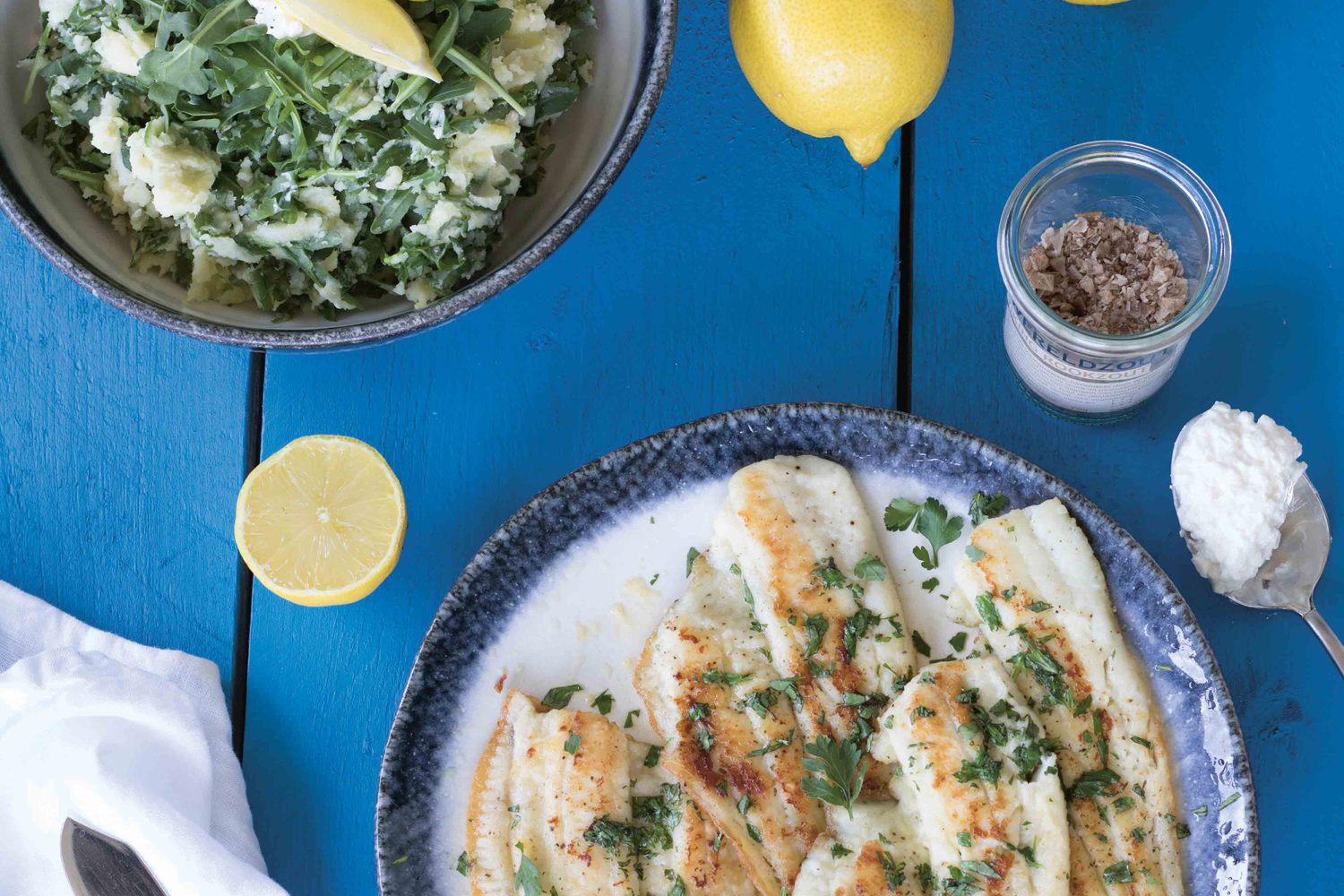 Rucola Stamppot Met Citroen En Scholfilet