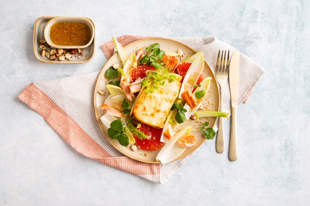 Salade Met Feta Grapefruit En Warmgerookte Zalm