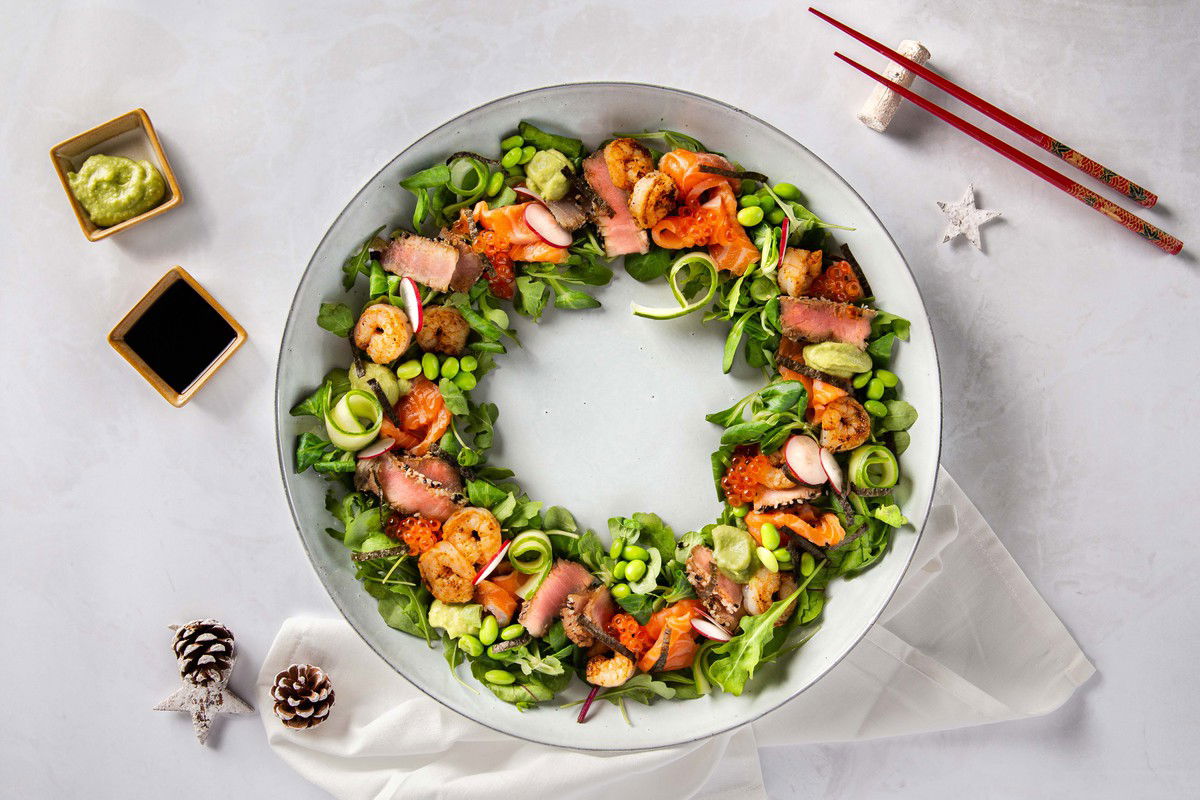 Sashimi Kerstkrans