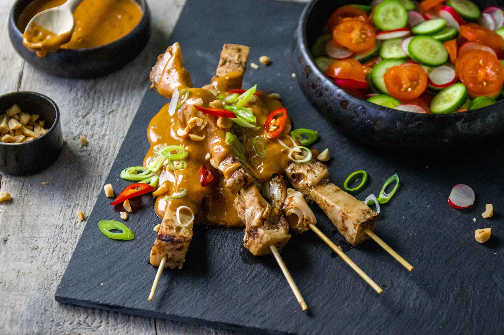 Sate Van Jackfruit Met Zelfgemaakte Pindasaus
