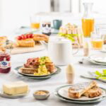 Scrambled eggs met aardbeienbacon