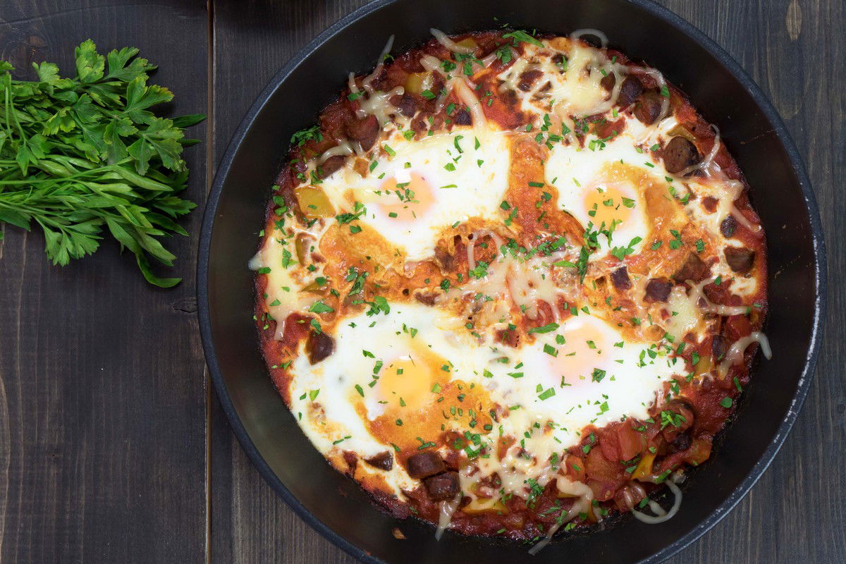 Shakshuka Met Chipolataworstjes