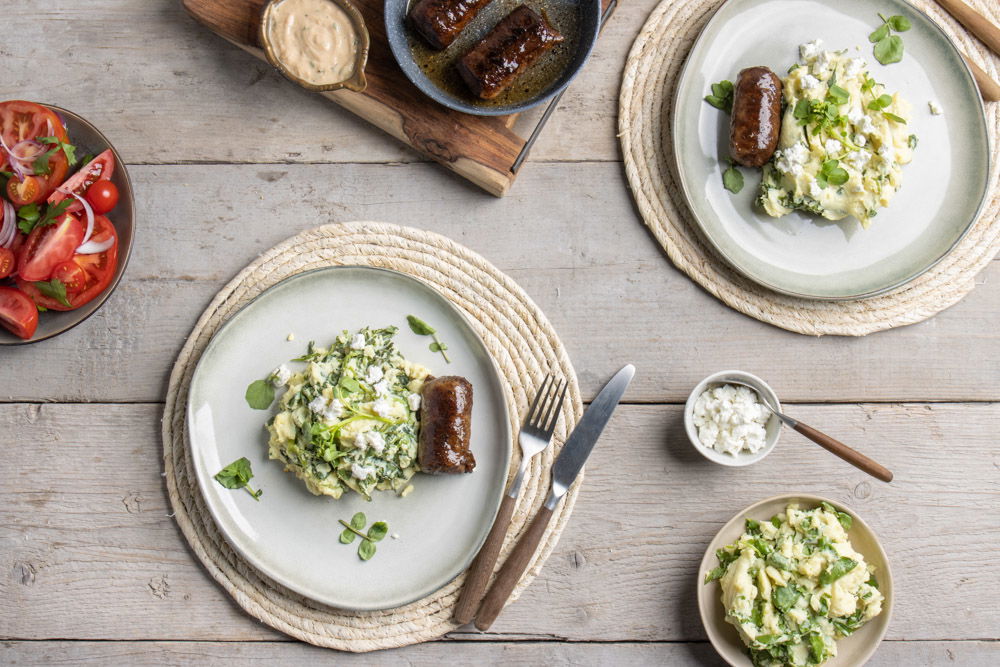 Stamppot Met Waterkers Geitenkaas En Rundervink