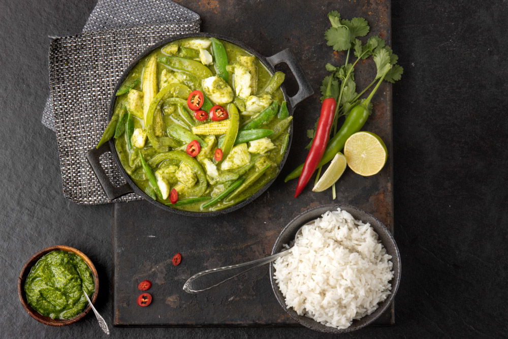 Thaise Groene Curry Met Tilapiafilet