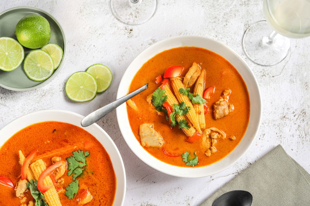 Thaise Soep Met Kip En Groenten